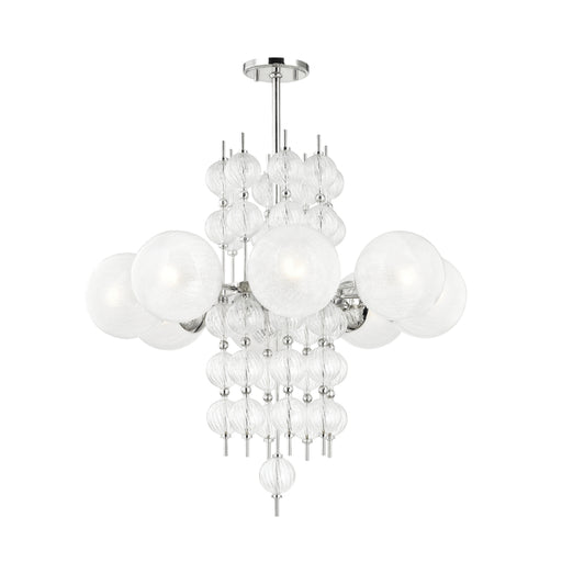 Hudson Valley 6433 Calypso 8-lt 34" Chandelier-Polished Nickel