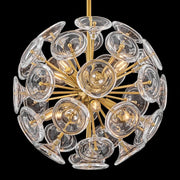 Fredrick Ramond FR46907 Maya 8-lt 20" LED Pendant - Unlacquered Brass/Clear Glass