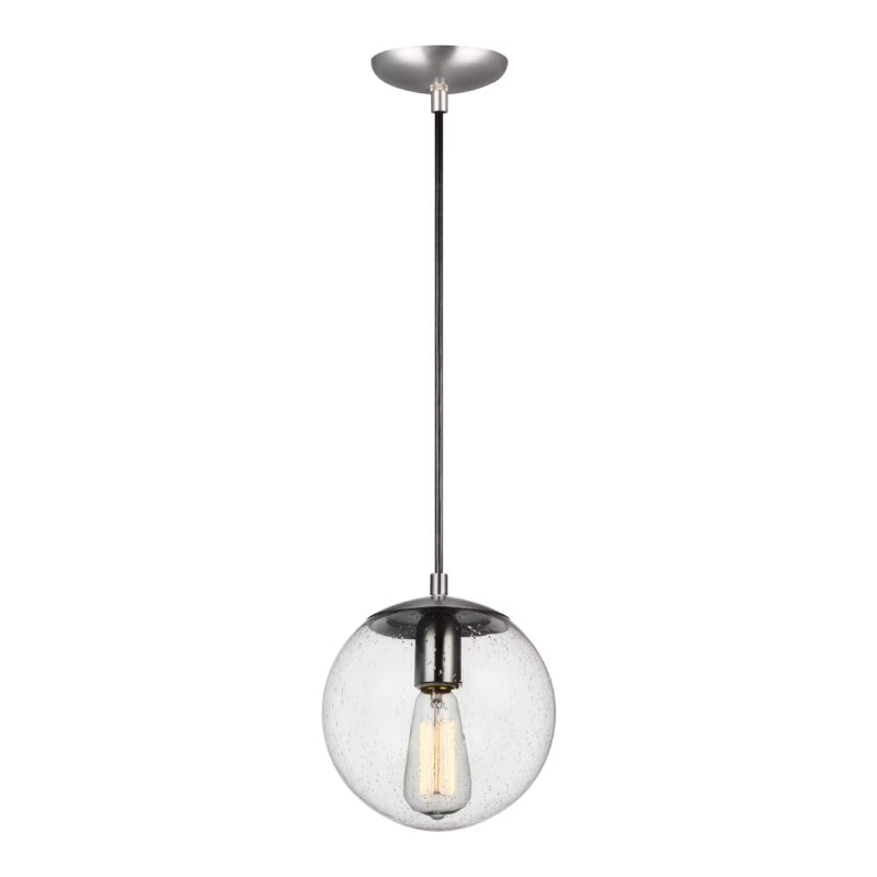 Generation 6501801EN7 Leo Hanging Globe 1-lt 8" LED Pendant - Satin Alminum