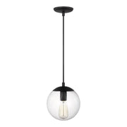 Generation 6501801EN7 Leo Hanging Globe 1-lt 8" LED Pendant - Midnight Black