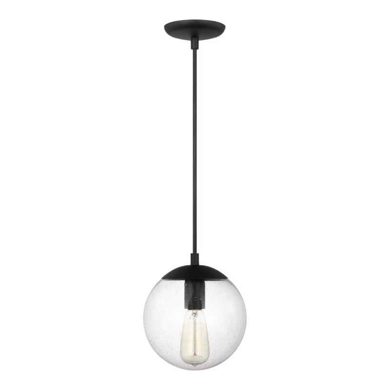 Generation 6501801EN7 Leo Hanging Globe 1-lt 8" LED Pendant - Midnight Black