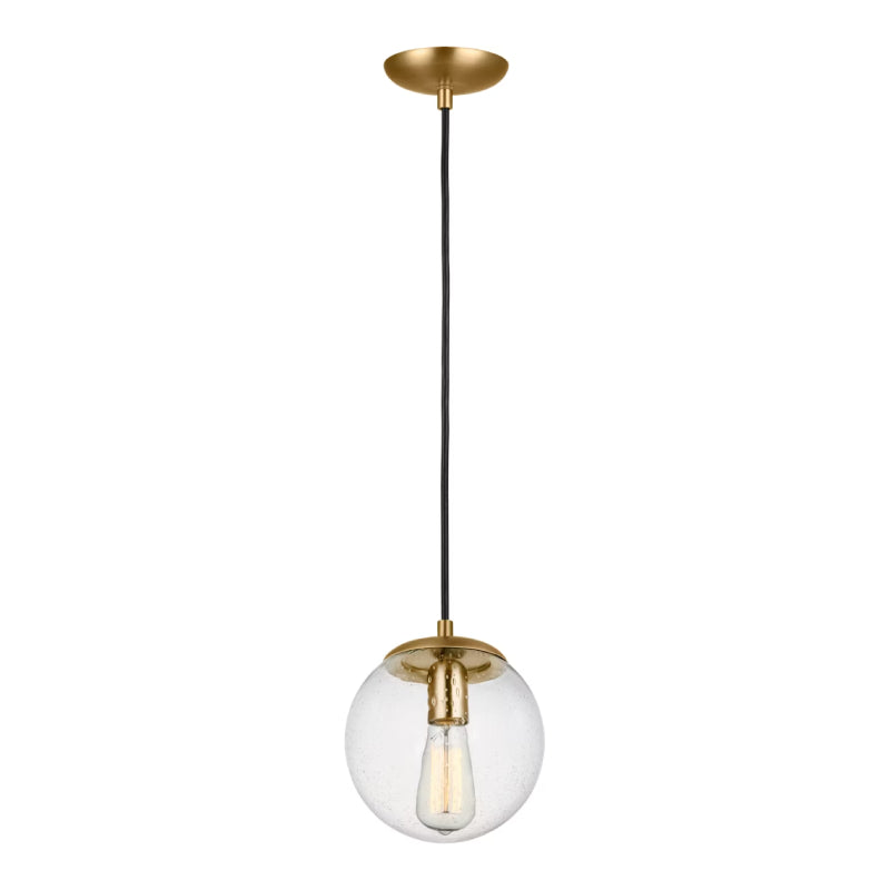 Generation 6501801EN7 Leo Hanging Globe 1-lt 8" LED Pendant - Satin Brass