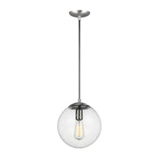 Generation 6601801 Leo Hanging Globe 1-lt 10" Pendant - Satin Aluminum