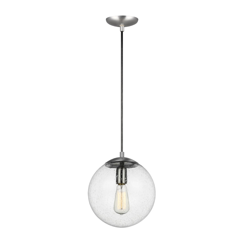 Generation 6601801EN7 Leo Hanging Globe 1-lt 10" LED Pendant - Satin Aluminum
