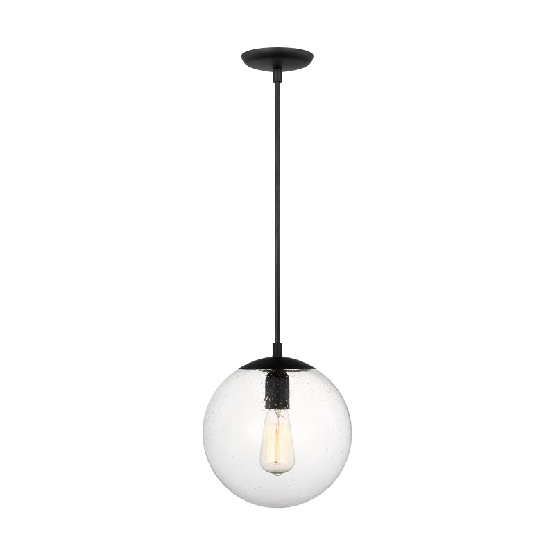 Generation 6601801EN7 Leo Hanging Globe 1-lt 10" LED Pendant - Midnight Black