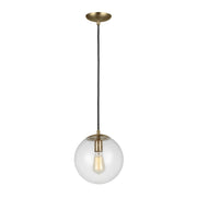 Generation 6601801EN7 Leo Hanging Globe 1-lt 10" LED Pendant - Satin Brass