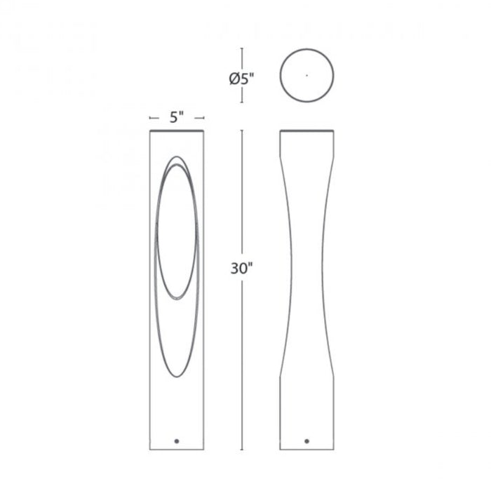 WAC 6611 Scoop 1-lt 30" Tall LED Bollard, 9-15V