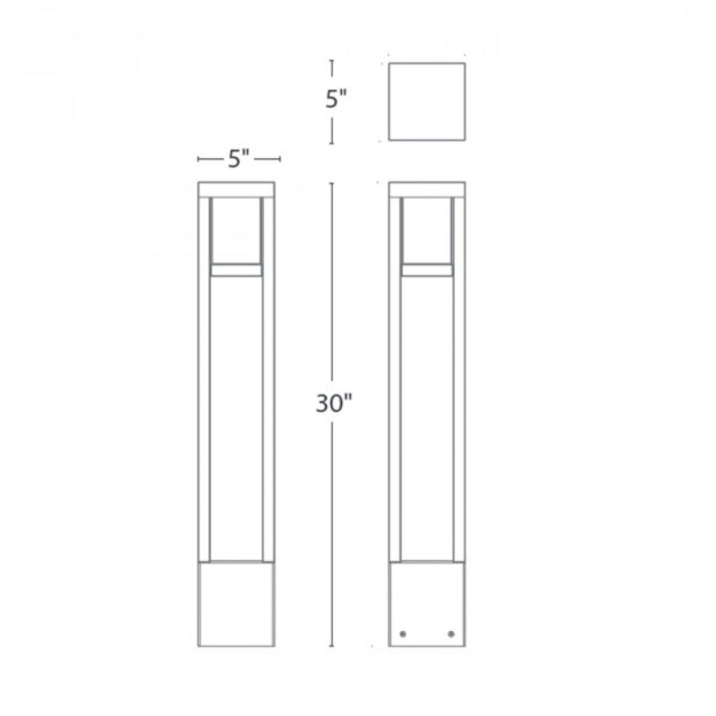 WAC 6623 Tower 1-lt 30" Tall LED Bollard, 277V