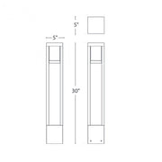 WAC 6622 Tower 1-lt 30" Tall LED Bollard, 120V