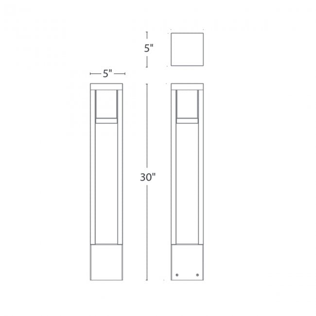 WAC 6622 Tower 1-lt 30" Tall LED Bollard, 120V