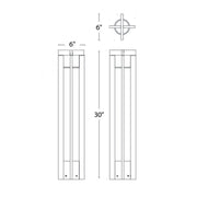 WAC 6633 Chamber 1-lt 30" Tall LED Bollard, 277V