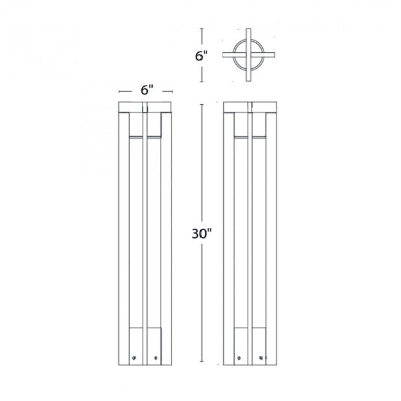 WAC 6633 Chamber 1-lt 30" Tall LED Bollard, 277V
