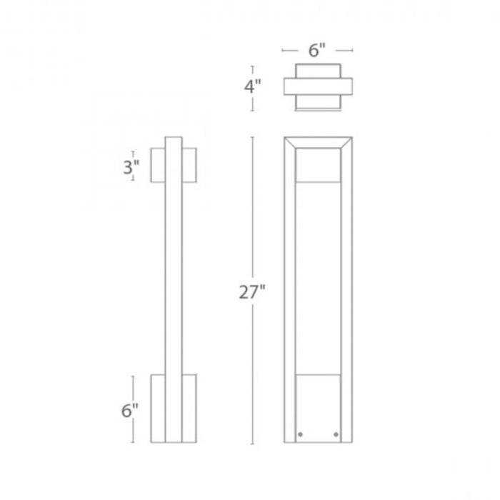 WAC 6642 Archetype 1-lt 27" Tall LED Bollard, 120V
