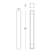 WAC 6651 Gate 1-lt 27" Tall LED Bollard