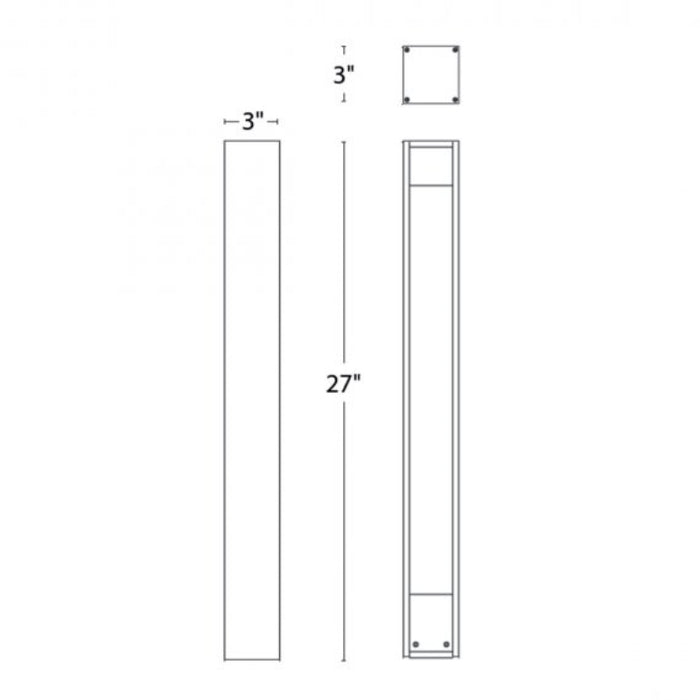WAC 6651 Gate 1-lt 27" Tall LED Bollard