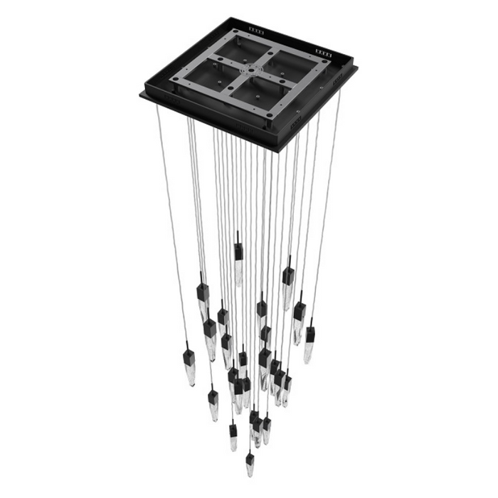 Avenue Lighting HF1904 Aspen 25-lt 28" LED Pendant - Black/Bubbled