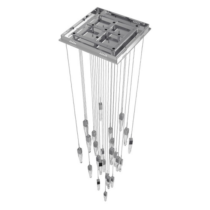 Avenue Lighting HF1904 Aspen 25-lt 28" LED Pendant - Polished Chrome/Bubbled