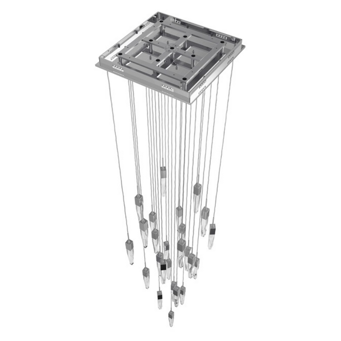 Avenue Lighting HF1904 Aspen 25-lt 28" LED Pendant - Polished Chrome/Clear