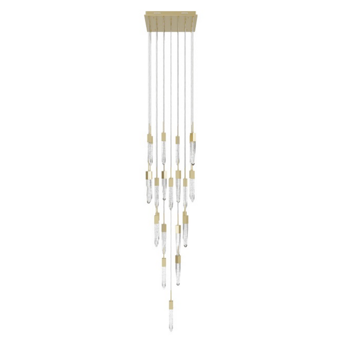 Avenue Lighting HF1904 Aspen 25-lt 28" LED Pendant - Brushed Brass/Bubbled