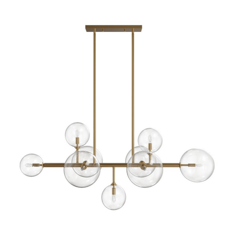 Avenue Lighting HF4209 Delilah 9-lt 51" LED Chandelier - Aged Brass