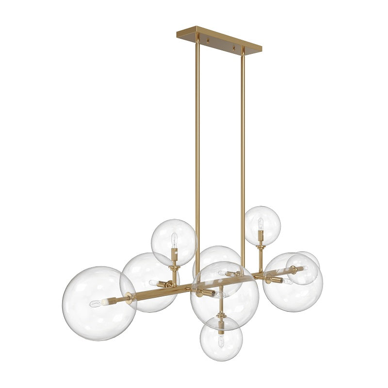 Avenue Lighting HF4209 Delilah 9-lt 51" LED Chandelier - Aged Brass
