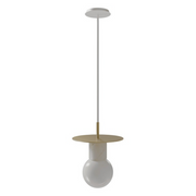 Avenue Lighting HF1951 Newport 1-lt 8" Pendant - Brushed Brass/White