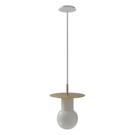 Avenue Lighting HF1951 Newport 1-lt 8" Pendant - Brushed Brass/White