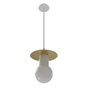 Avenue Lighting HF1951 Newport 1-lt 8" Pendant - Brushed Brass/White