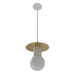 Avenue Lighting HF1951 Newport 1-lt 8" Pendant - Brushed Brass/White