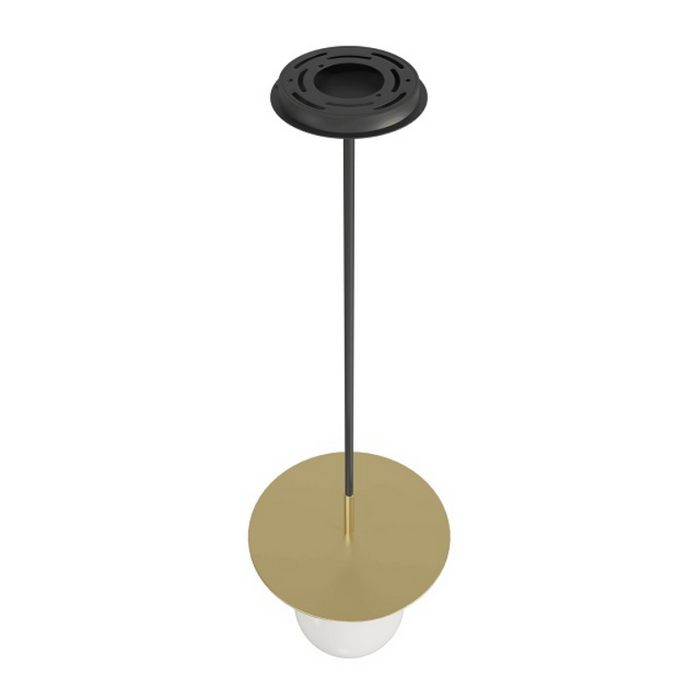 Avenue Lighting HF1951 Newport 1-lt 8" Pendant - Brushed Brass/Black