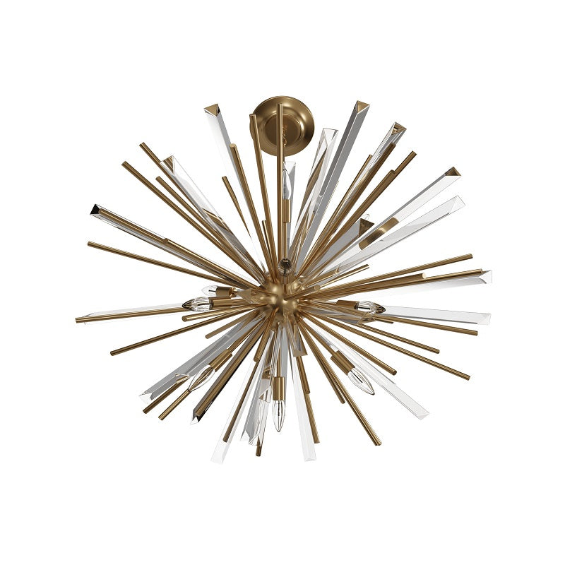 Avenue Lighting HF8202 Palisades Ave. 8-lt 32" Chandelier - Aged Brass