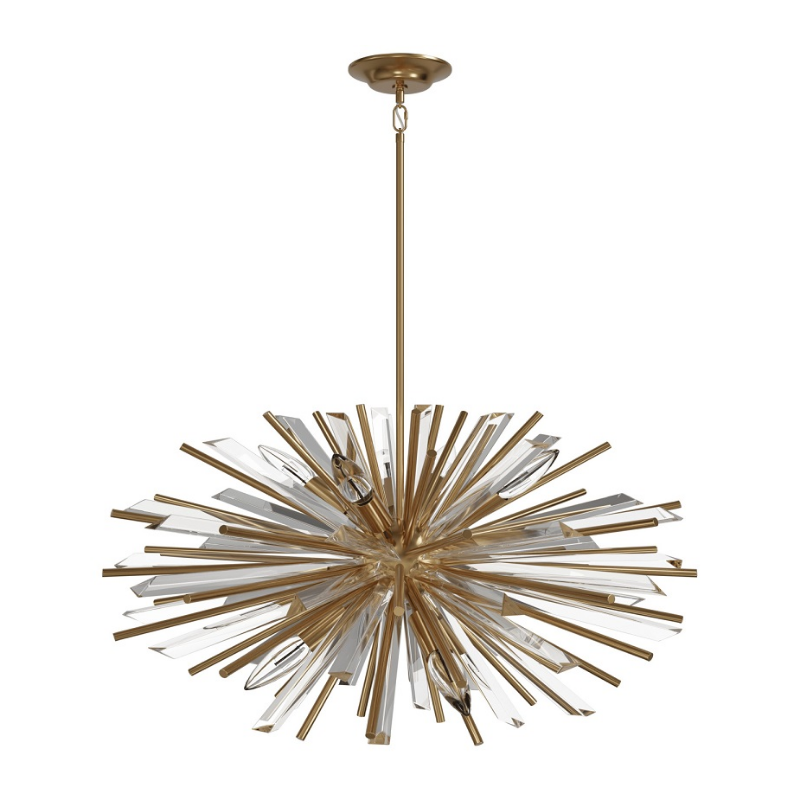 Avenue Lighting HF8203 Palisades Ave. 10-lt 39" Chandelier - Aged Brass