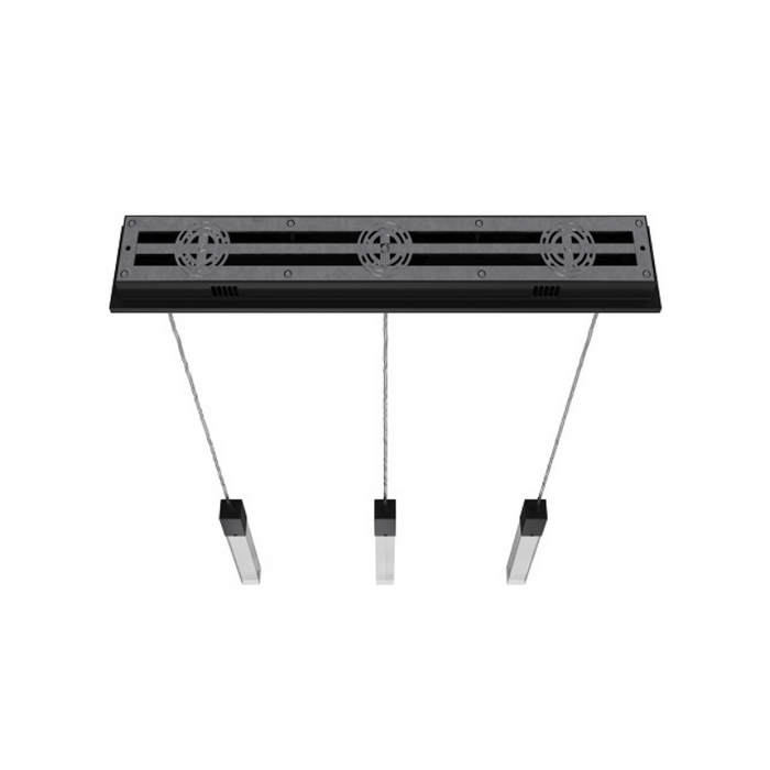 Avenue Lighting HF1900 The Original Glacier 3-lt 37" LED Pendant - Black/Snow
