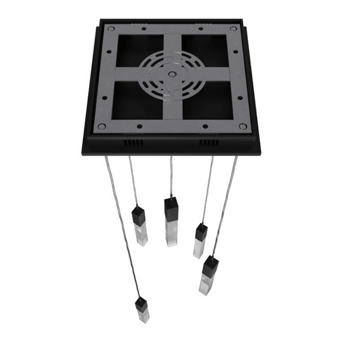 Avenue Lighting HF1900 The Original Glacier 5-lt 12" LED Pendant - Black/Snow
