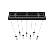Avenue Lighting HF1900 The Original Glacier 7-lt 47" LED Pendant - Black/Snow