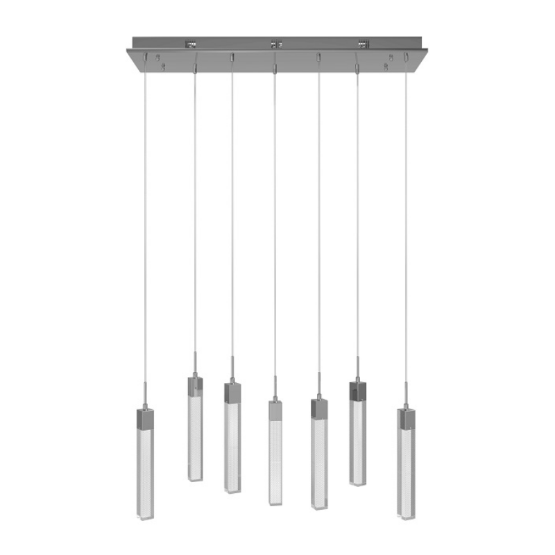 Avenue Lighting HF1900 The Original Glacier 7-lt 47" LED Pendant - Brushed Brass/Snow