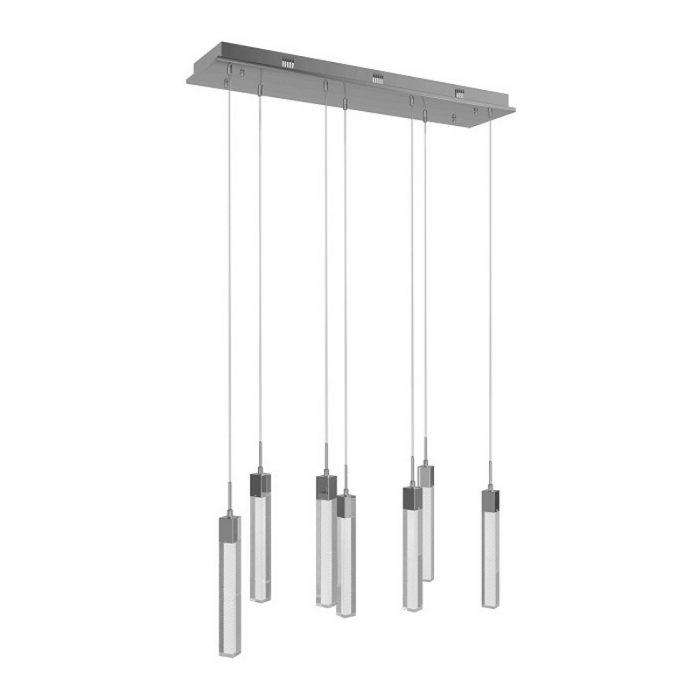 Avenue Lighting HF1900 The Original Glacier 7-lt 47" LED Pendant - Brushed Brass/Snow