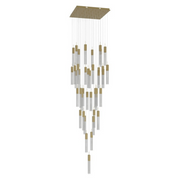 Avenue Lighting HF1903 The Original Glacier 41-lt 36" LED Pendant - Brushed Brass/Snow