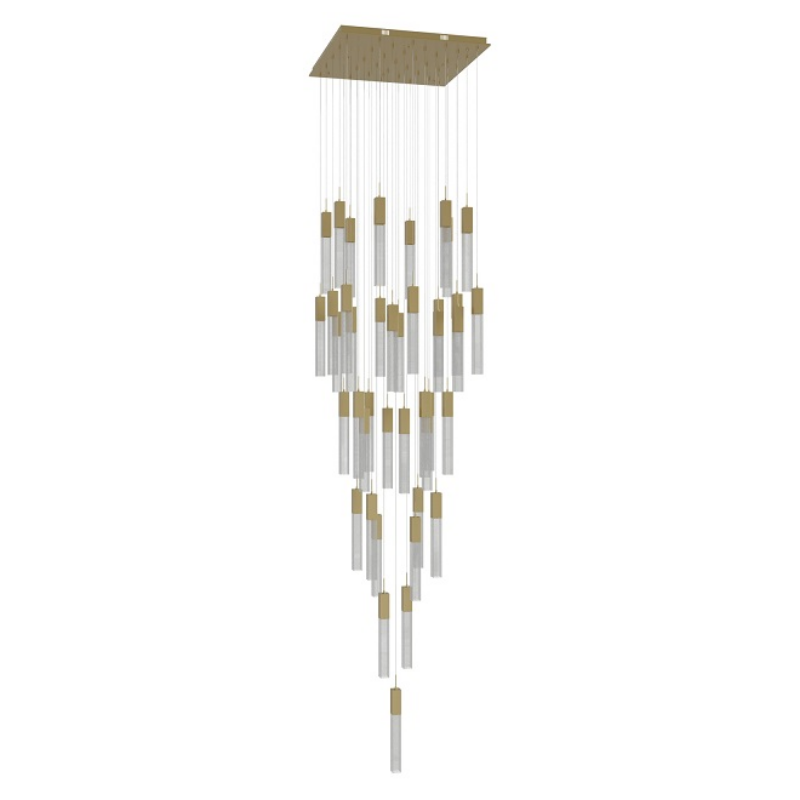 Avenue Lighting HF1903 The Original Glacier 41-lt 36" LED Pendant - Brushed Brass/Snow