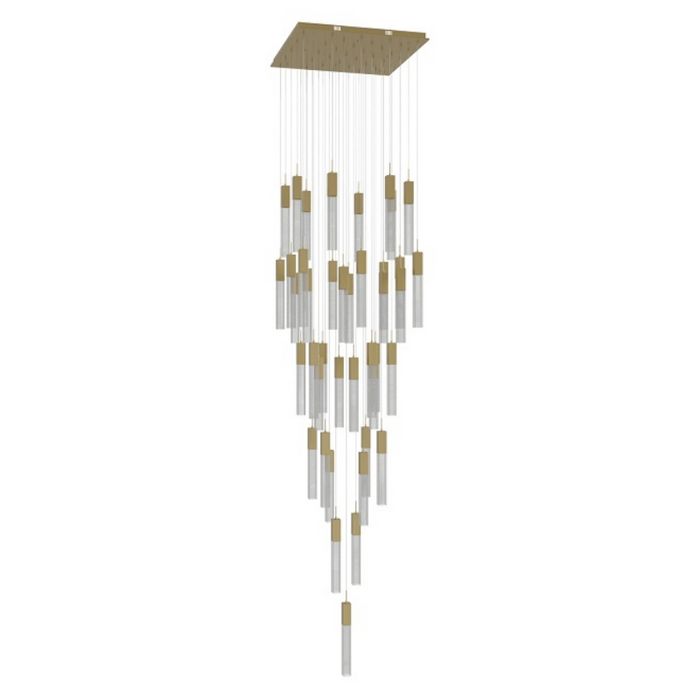 Avenue Lighting HF1903 The Original Glacier 41-lt 36" LED Pendant - Brushed Brass/Snow