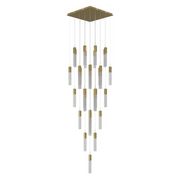 Avenue Lighting HF1903 The Original Glacier 41-lt 36" LED Pendant - Brushed Brass/Snow