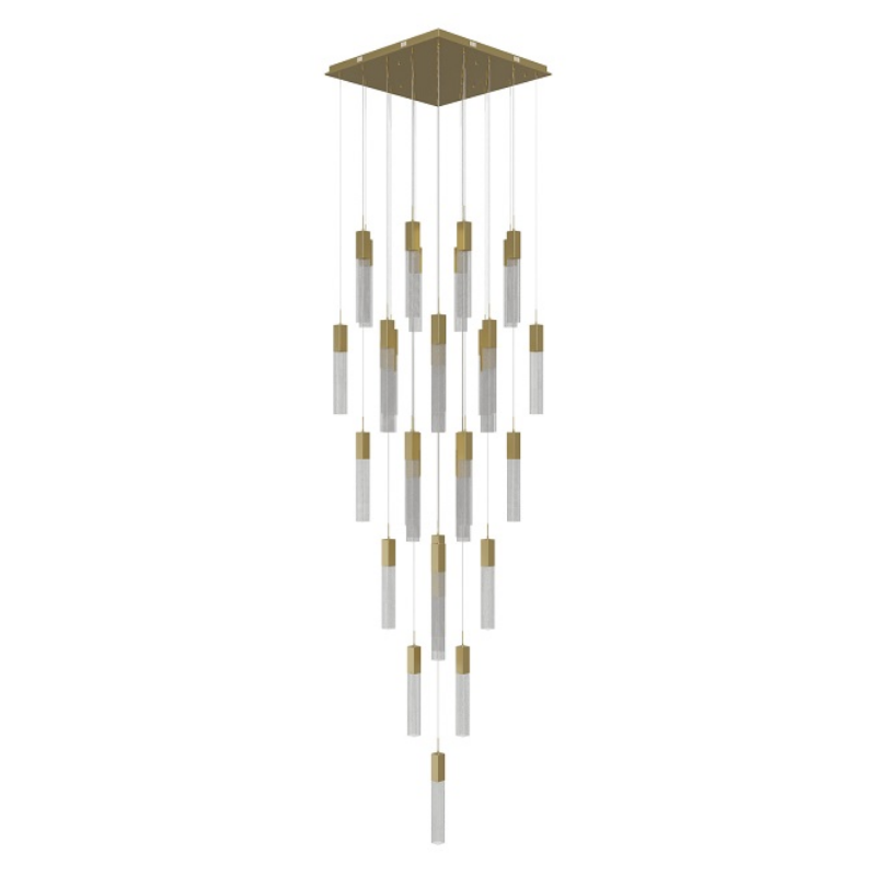 Avenue Lighting HF1903 The Original Glacier 41-lt 36" LED Pendant - Brushed Brass/Snow