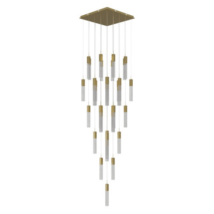 Avenue Lighting HF1903 The Original Glacier 41-lt 36" LED Pendant - Brushed Brass/Snow