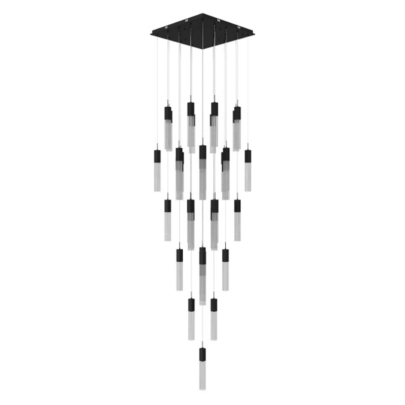 Avenue Lighting HF1903 The Original Glacier 41-lt 36" LED Pendant - Black/Snow