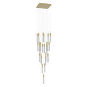 Avenue Lighting HF1904 The Original Glacier 25-lt 28" LED Pendant - Brushed Brass/Snow