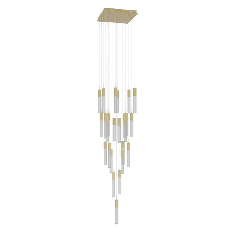 Avenue Lighting HF1904 The Original Glacier 25-lt 28" LED Pendant - Brushed Brass/Snow