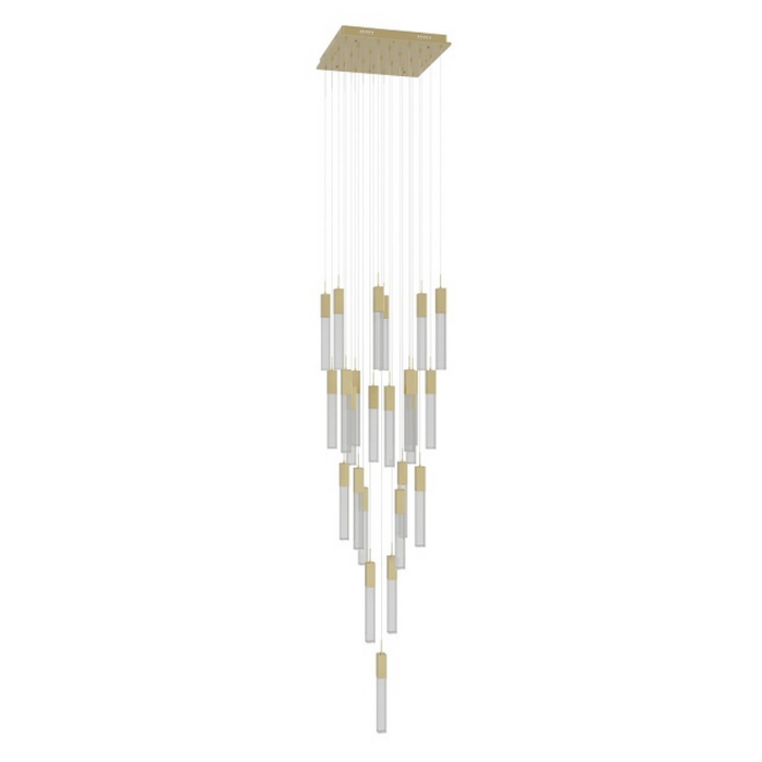 Avenue Lighting HF1904 The Original Glacier 25-lt 28" LED Pendant - Brushed Brass/Snow