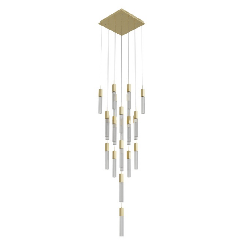 Avenue Lighting HF1904 The Original Glacier 25-lt 28" LED Pendant - Brushed Brass/Snow