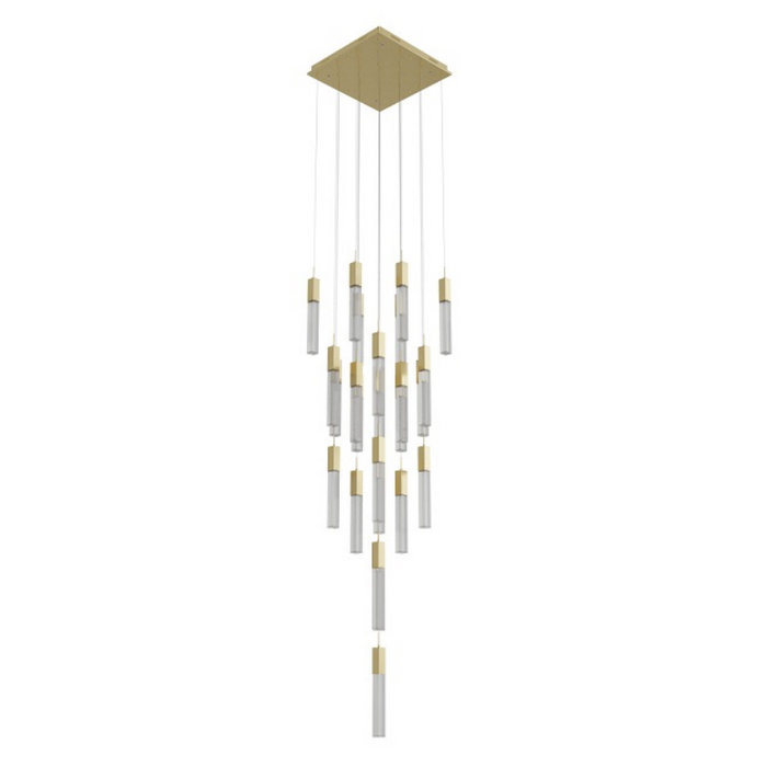 Avenue Lighting HF1904 The Original Glacier 25-lt 28" LED Pendant - Brushed Brass/Snow