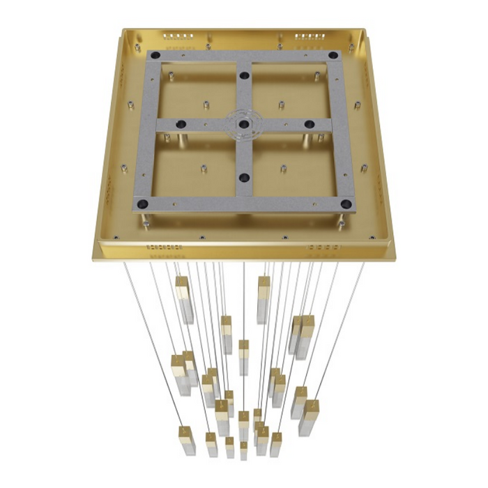 Avenue Lighting HF1904 The Original Glacier 25-lt 28" LED Pendant - Brushed Brass/Snow